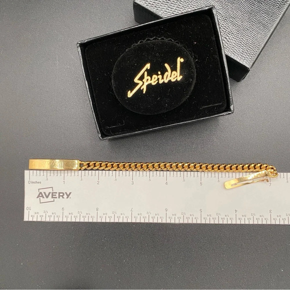 Speidel Gold Plated ID Bracelet Engraved Susie with Wide Cable Link Chain - Picture 9 of 11